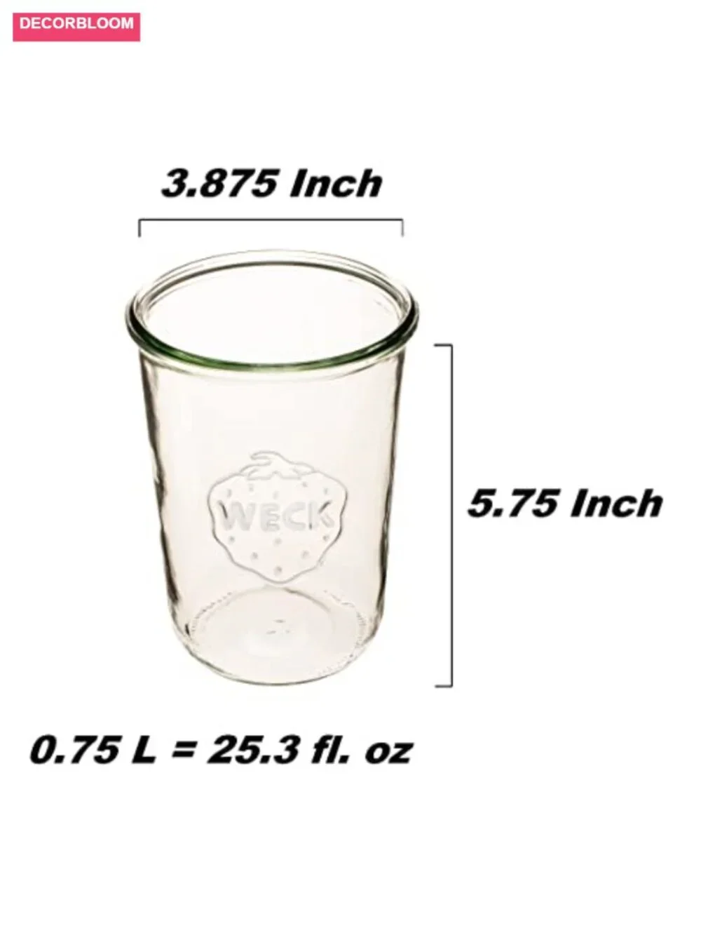Set of 2 WECK 25.3oz Mold Jars with Wooden Lids, Eco-Friendly Canning Storage